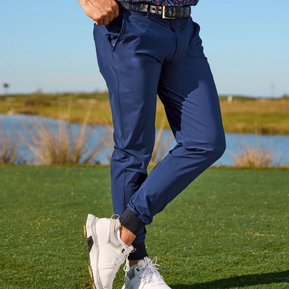 $158 Greyson Golf Montauk Jogger Size 34x30 Mens Maltese Blue Performance Pants - Picture 1 of 10
